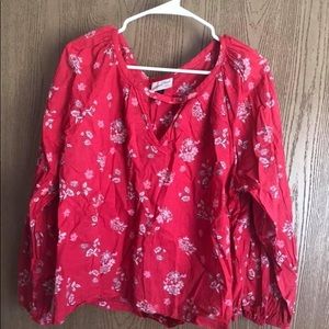 Red Long Sleeve Top